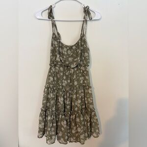 Blu Pepper Olive Green Floral Dress | Coquette | Feminine | Shower | Cottagecore